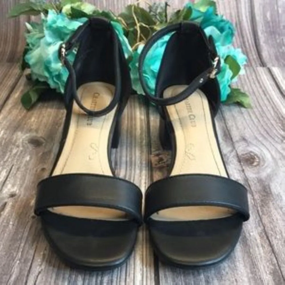 JOURNEE Connor Black Wedges Sandals 11M