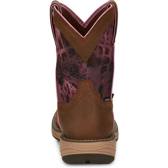 Justin Women's Rush 8" Waterproof Western Work Boot -Brown- SE4358