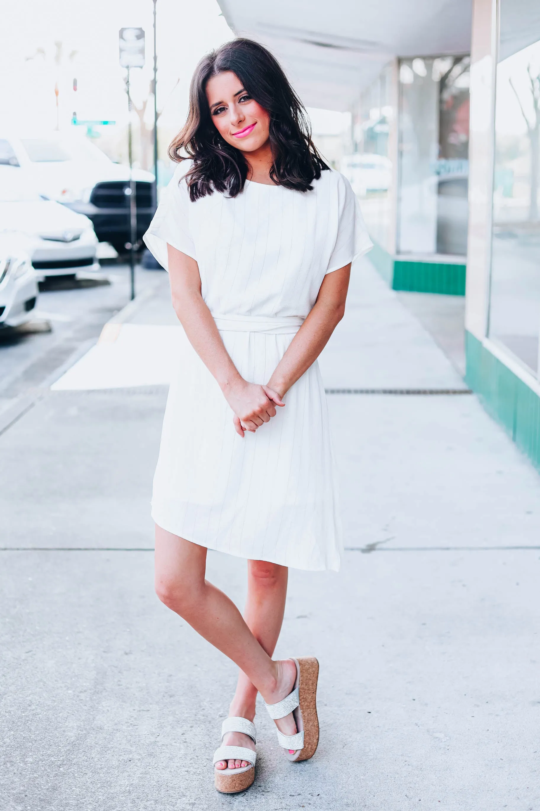 Kara Tinsel Dress - Ivory