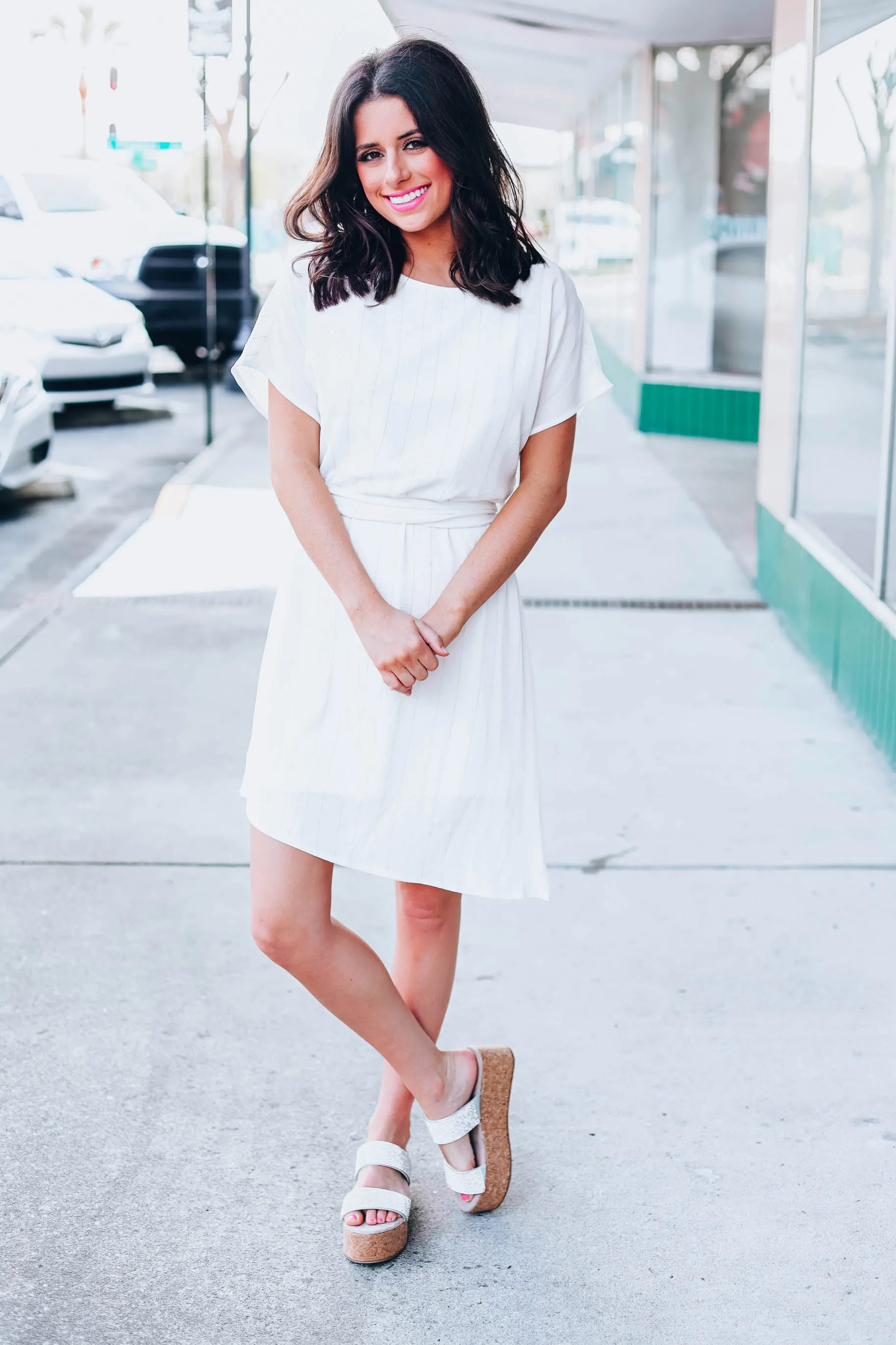 Kara Tinsel Dress - Ivory