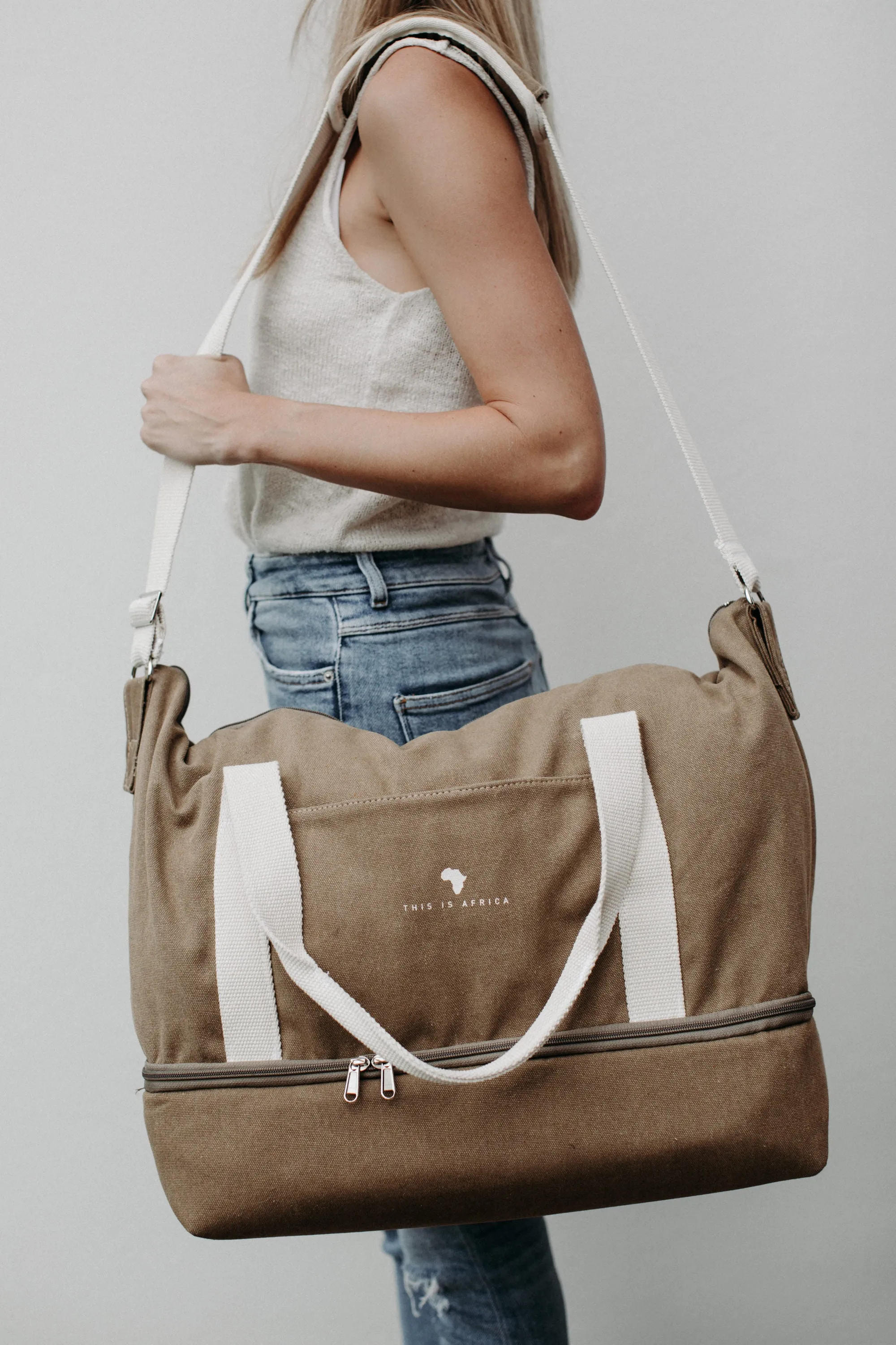 Khaki Weekender Bag
