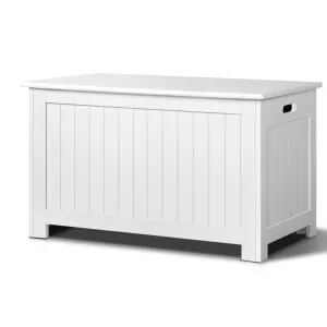 Kids Wooden Toy Chest Storage Blanket Box White Children Room Organiser