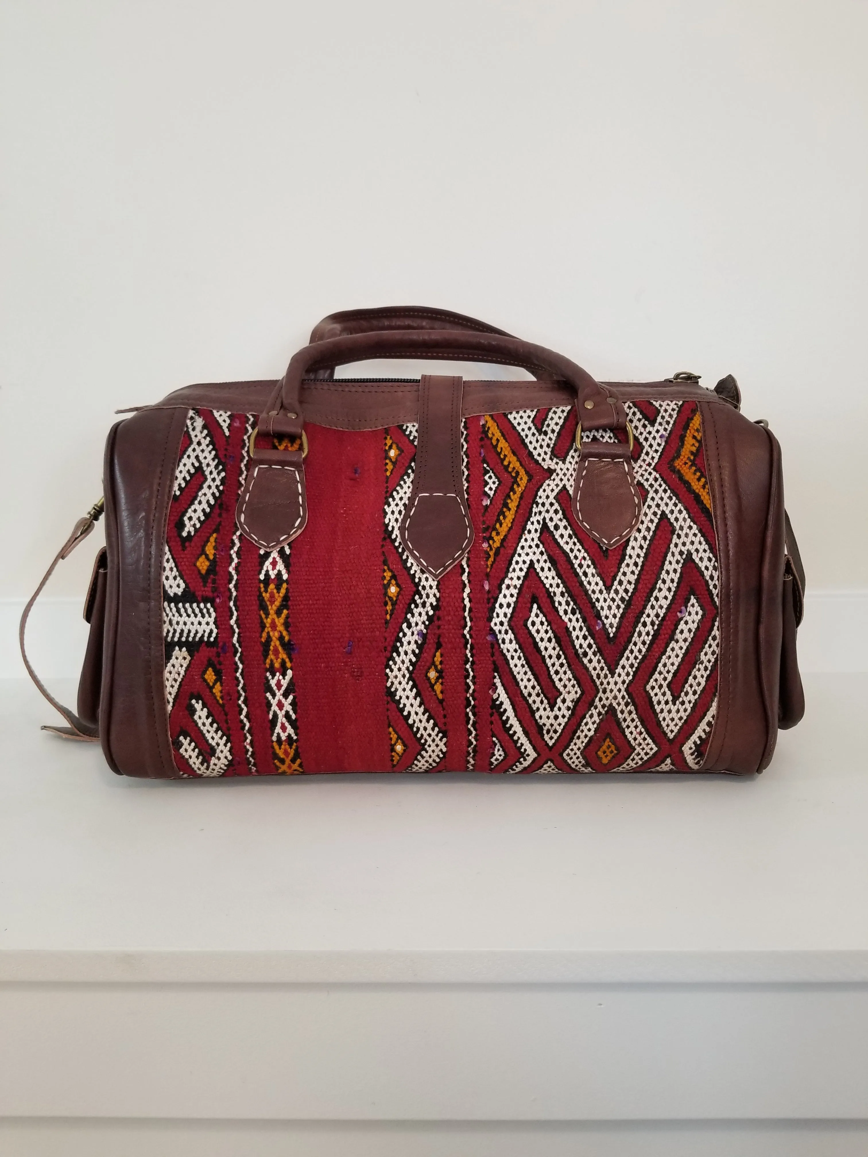 Kilim Leather Weekender Bag