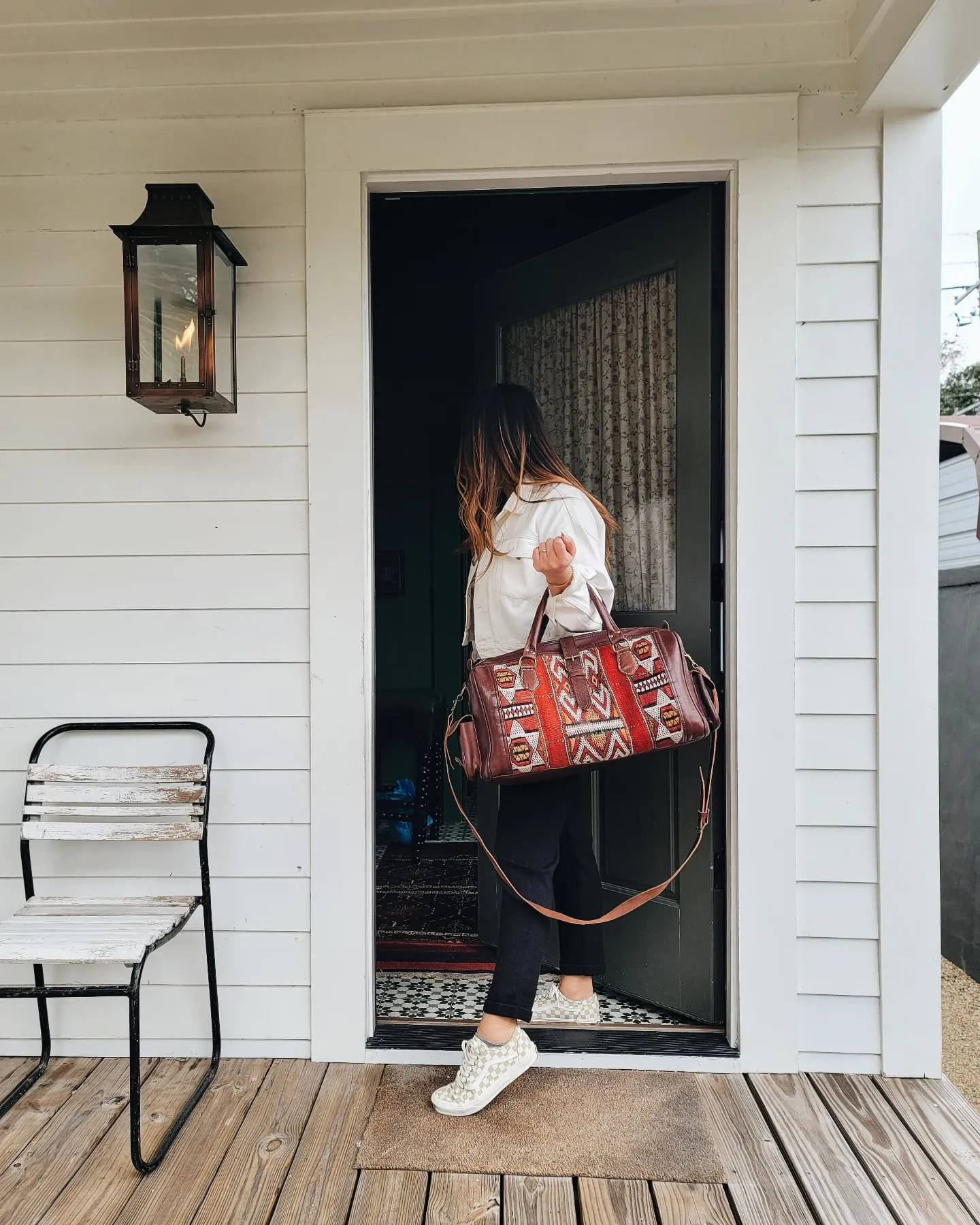 Kilim Leather Weekender Bag