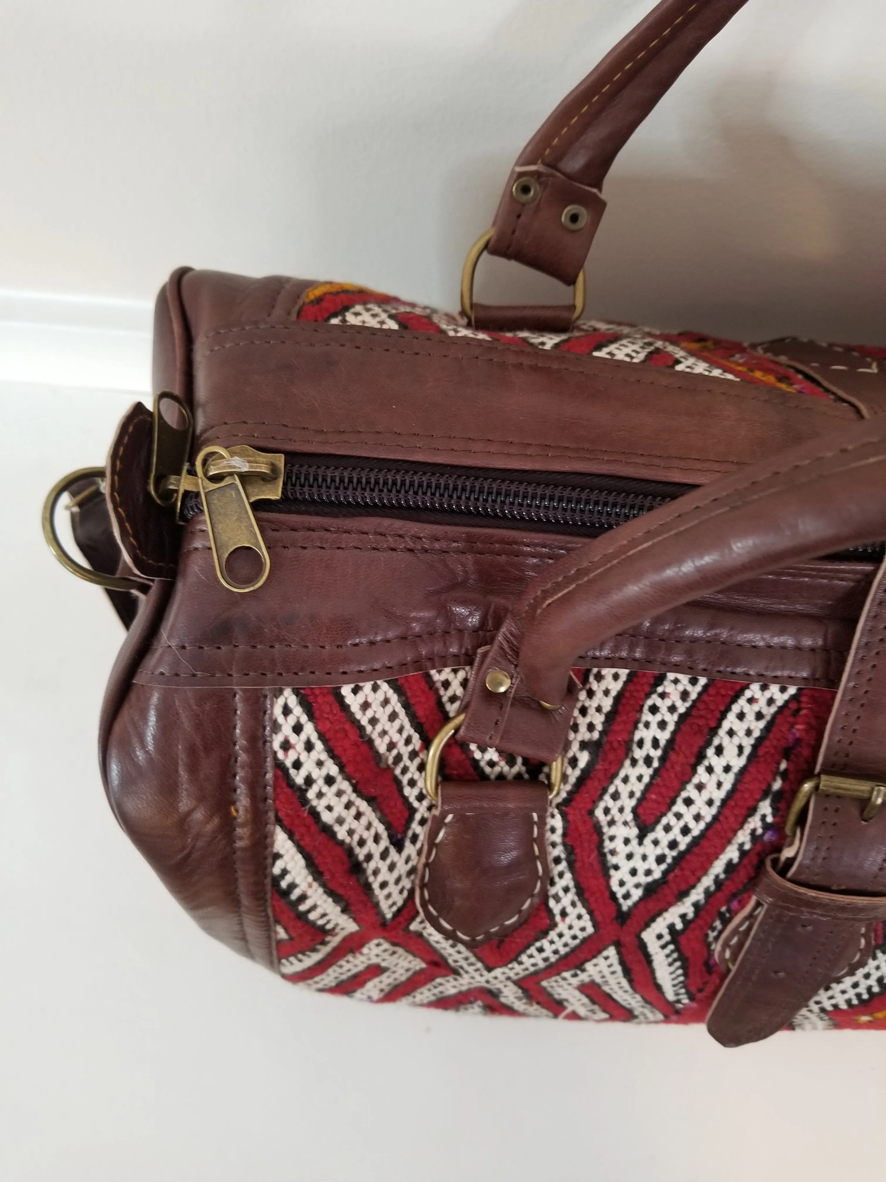 Kilim Leather Weekender Bag