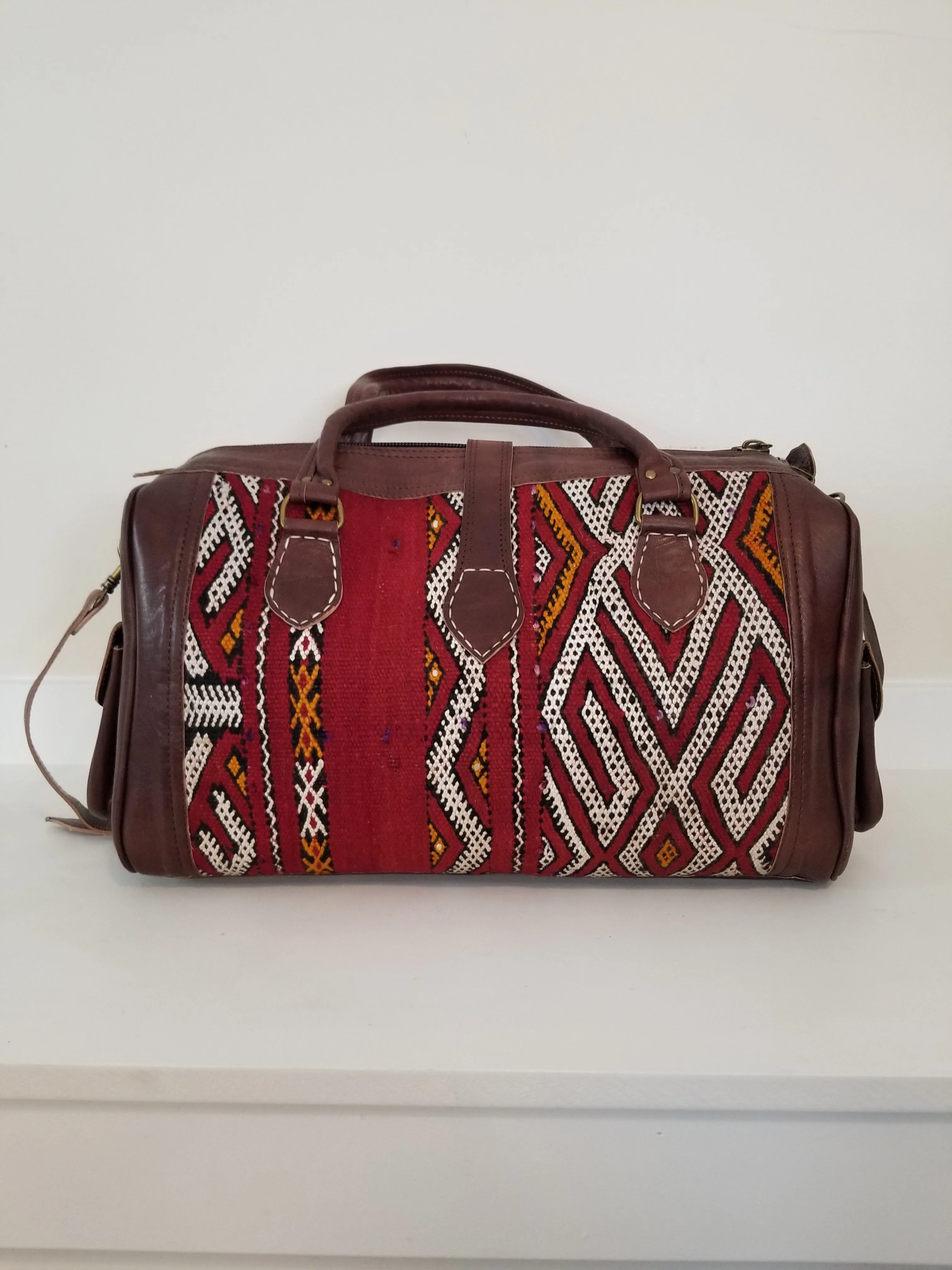 Kilim Leather Weekender Bag