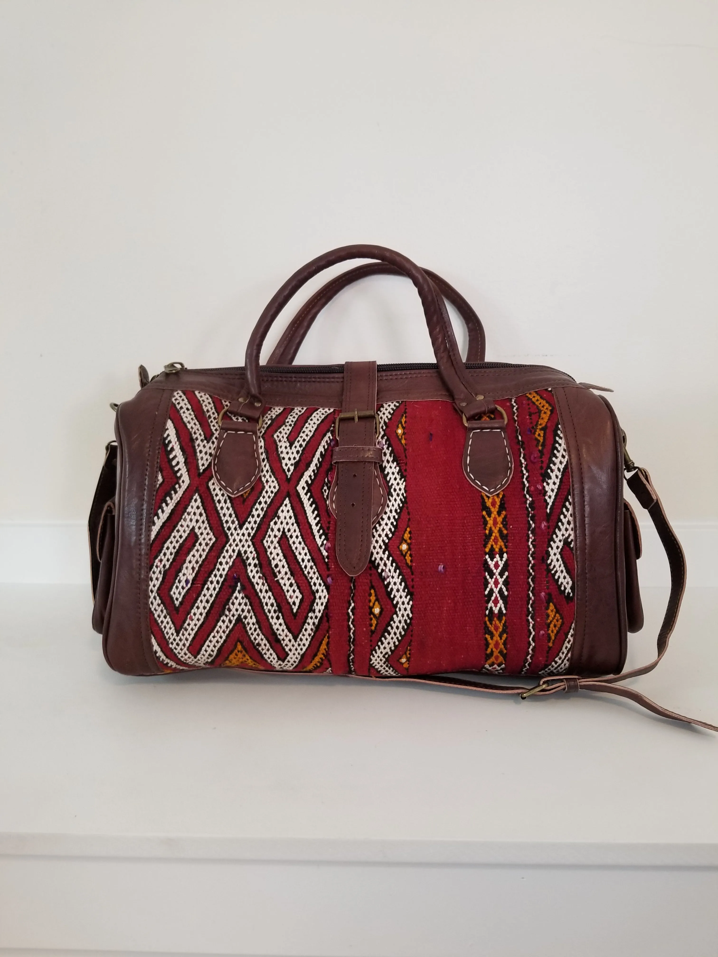 Kilim Leather Weekender Bag
