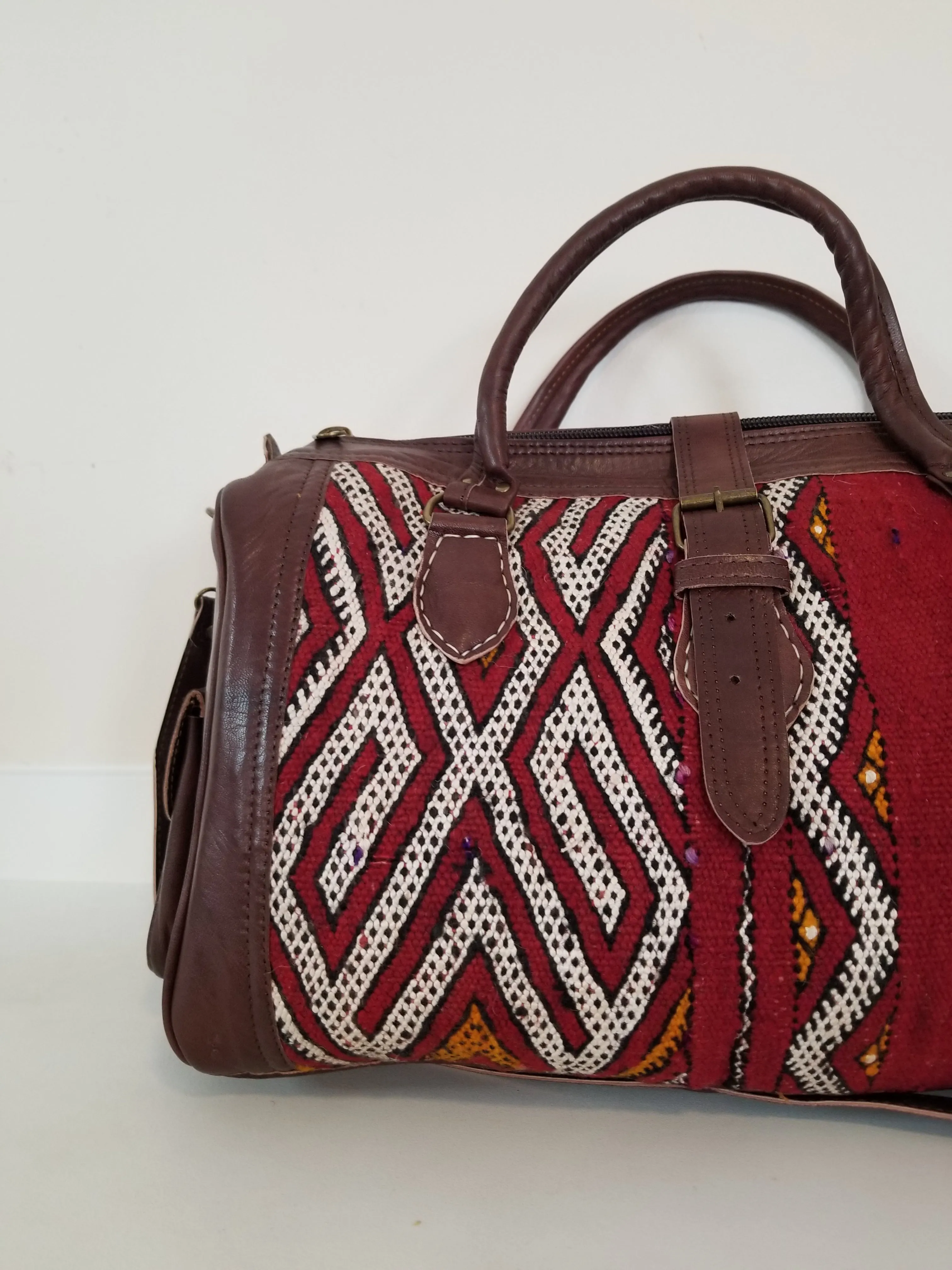 Kilim Leather Weekender Bag