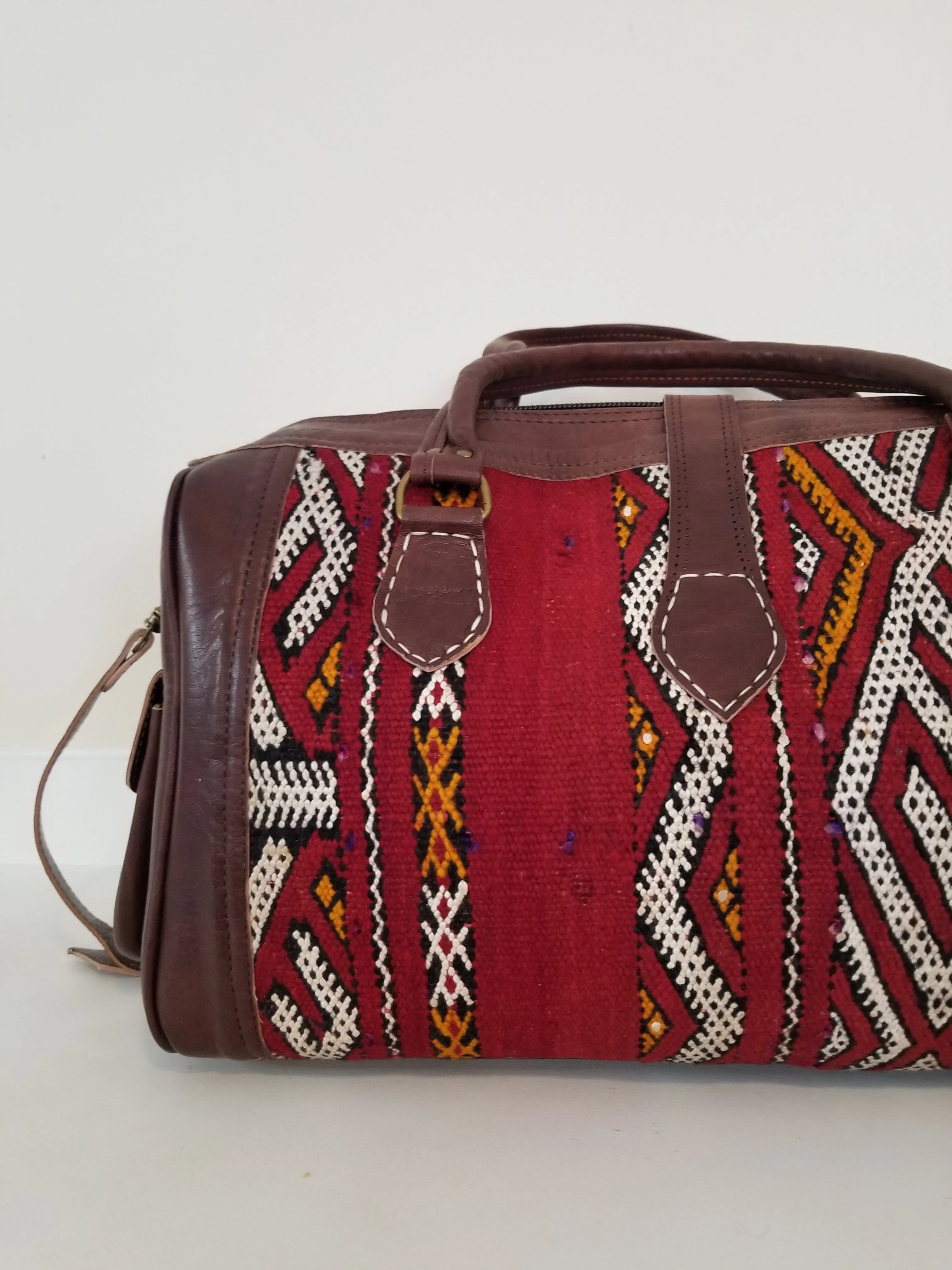 Kilim Leather Weekender Bag