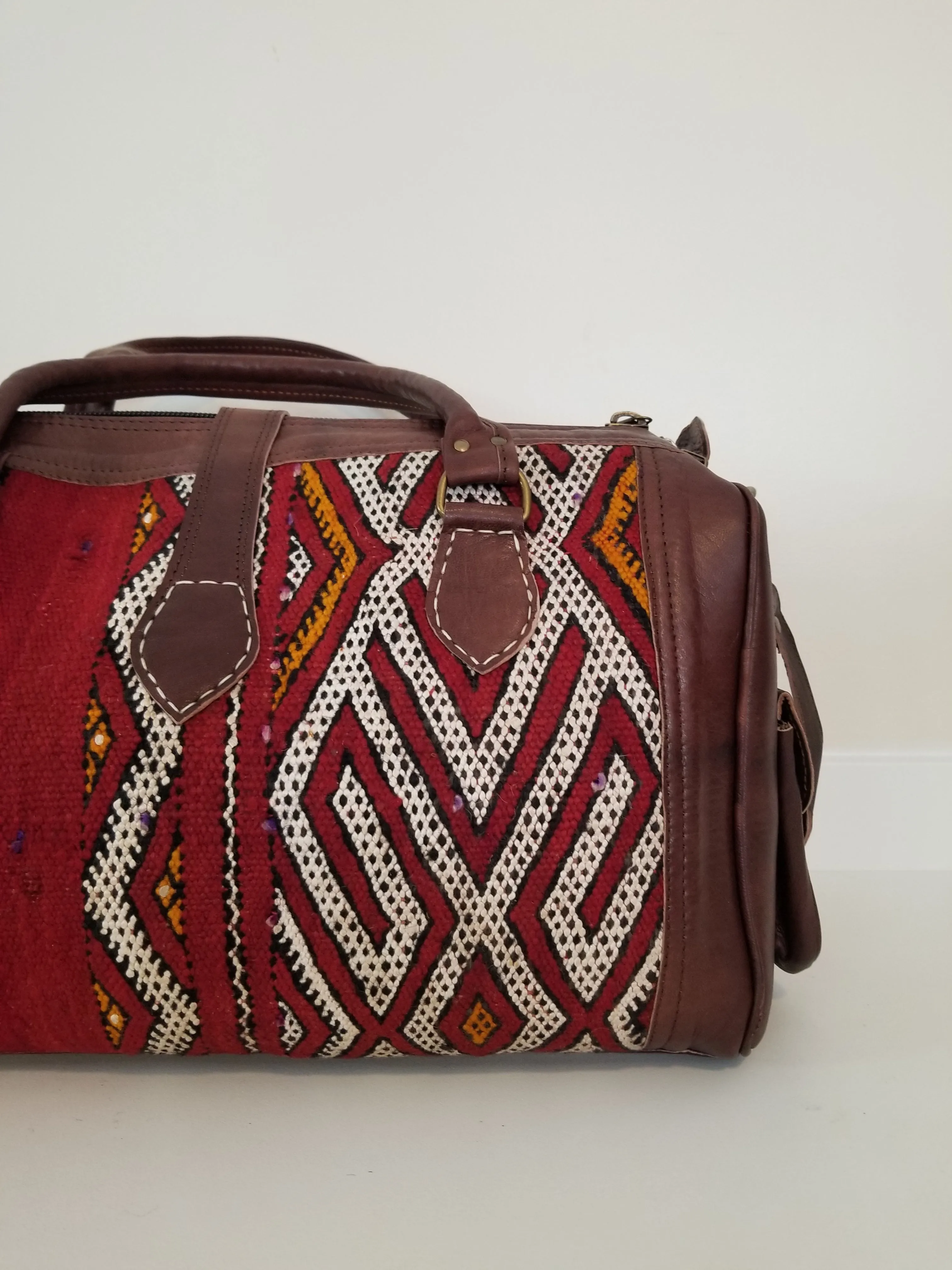 Kilim Leather Weekender Bag