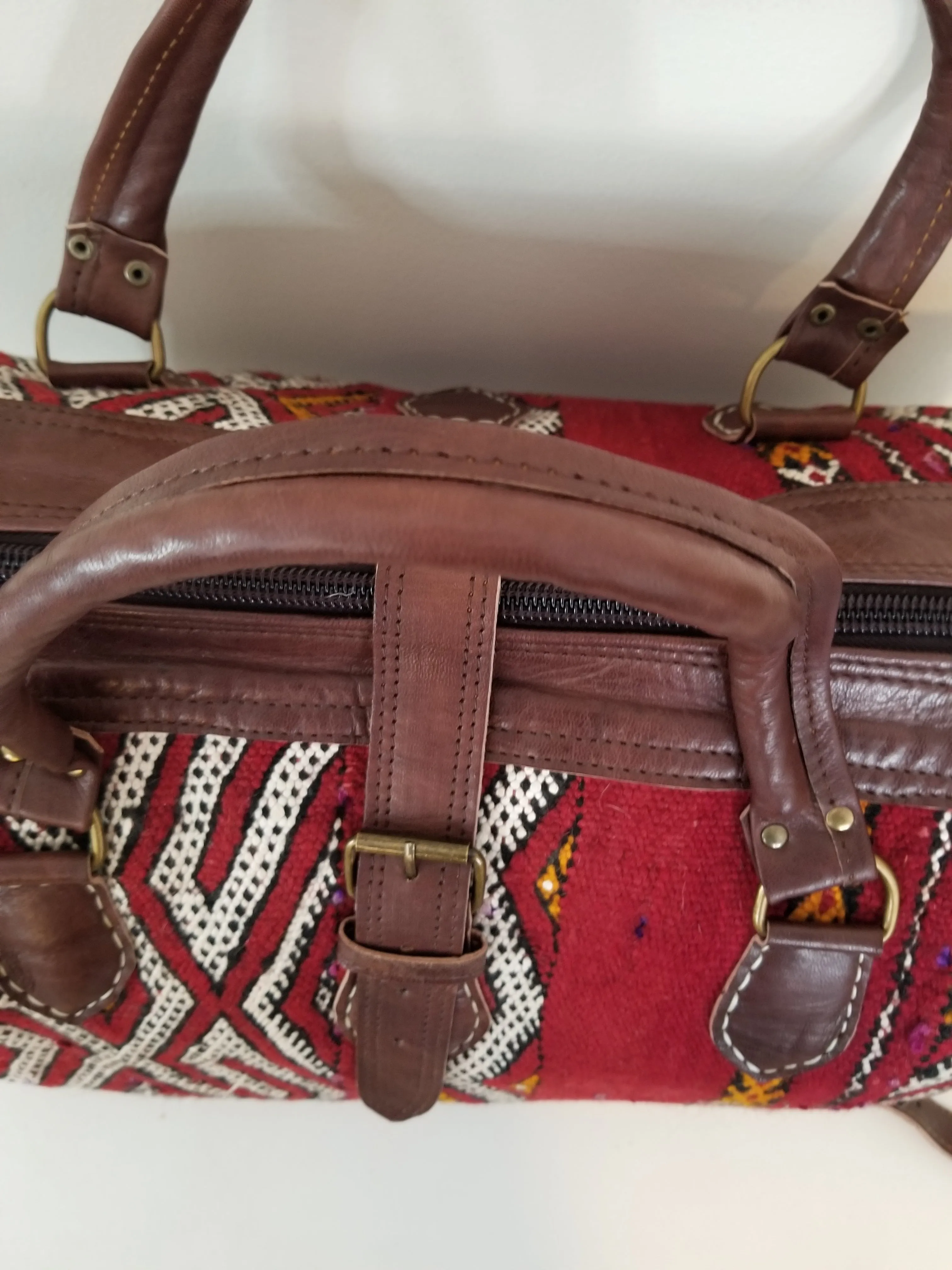 Kilim Leather Weekender Bag