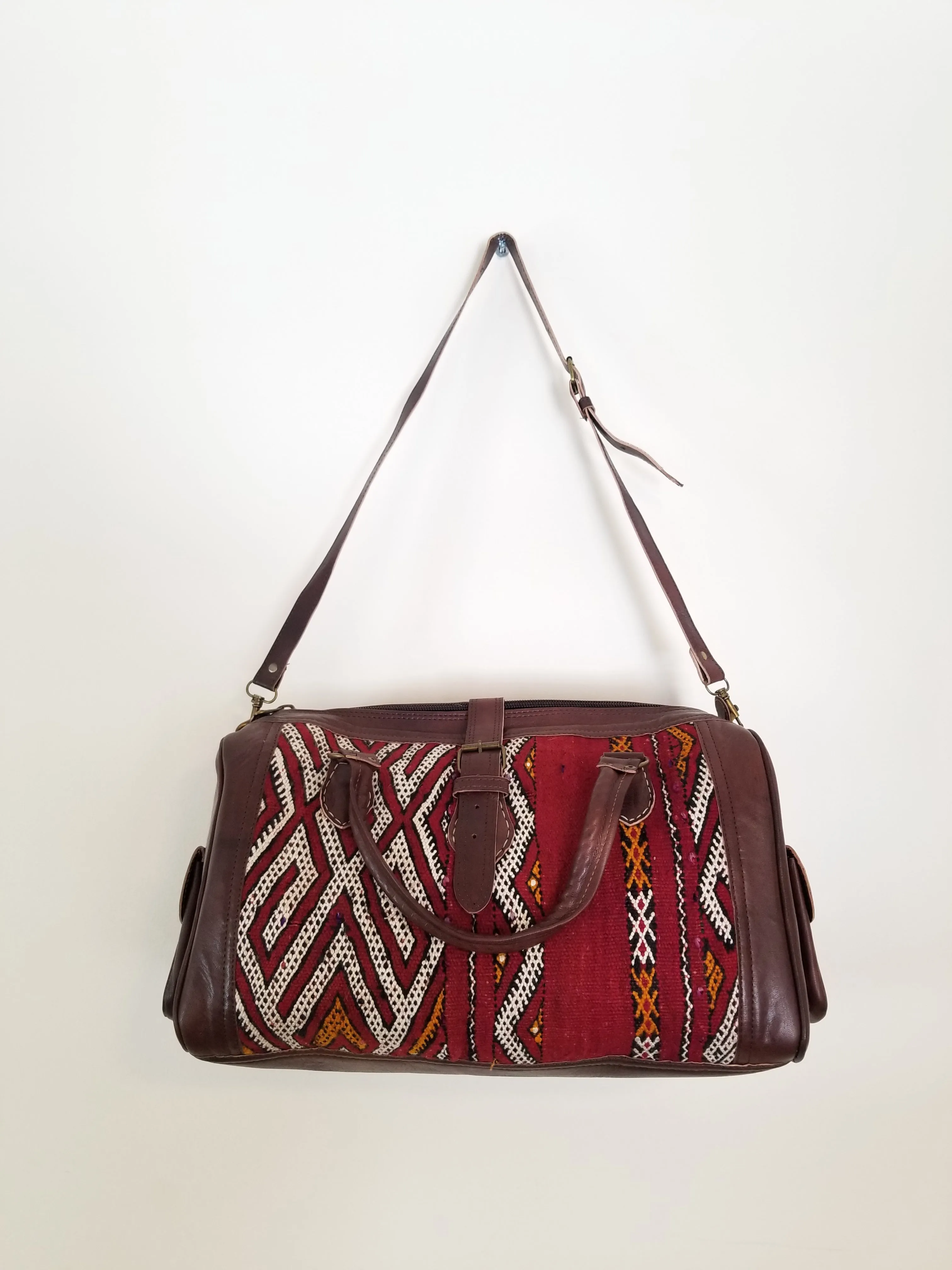 Kilim Leather Weekender Bag