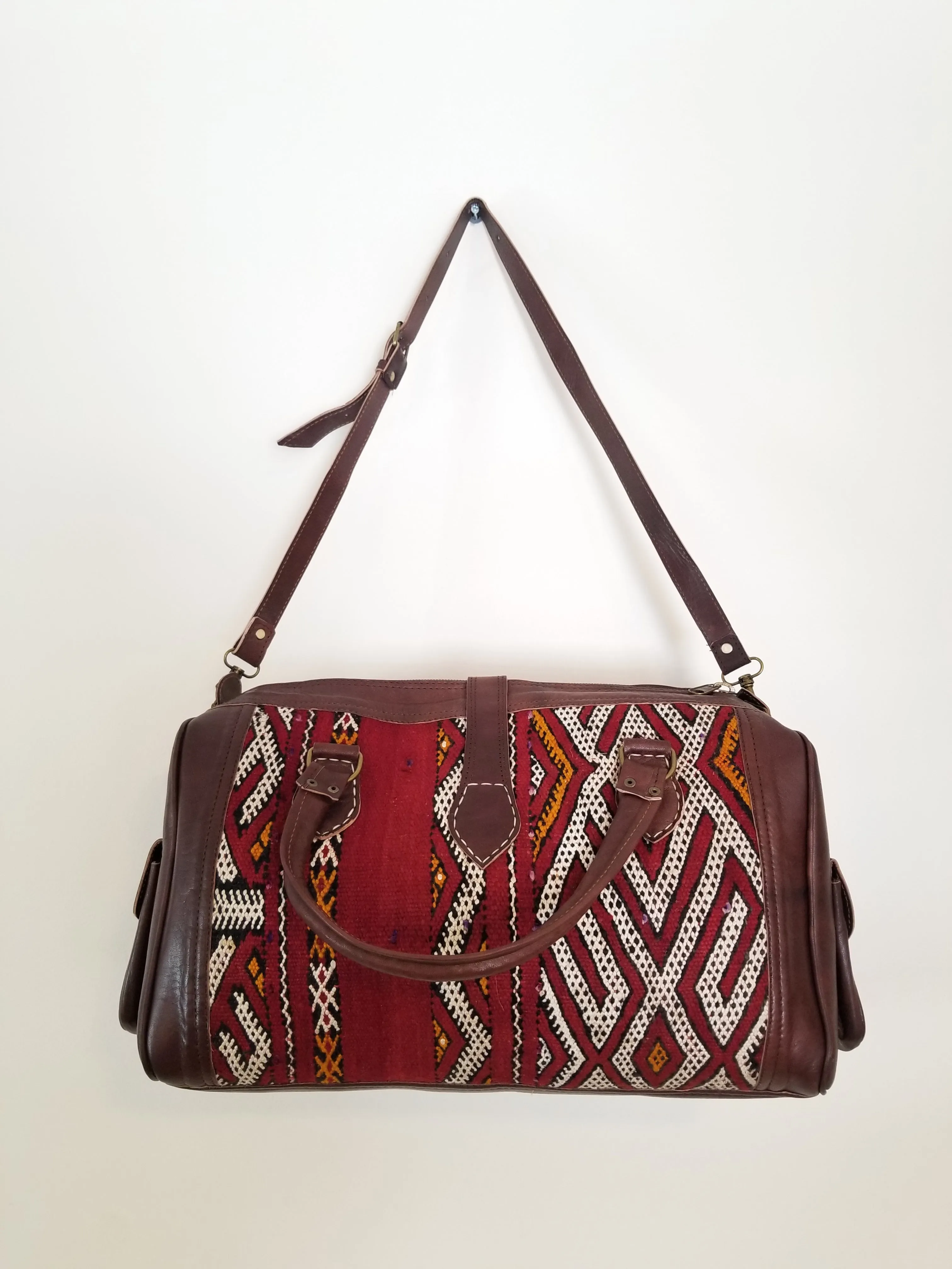 Kilim Leather Weekender Bag