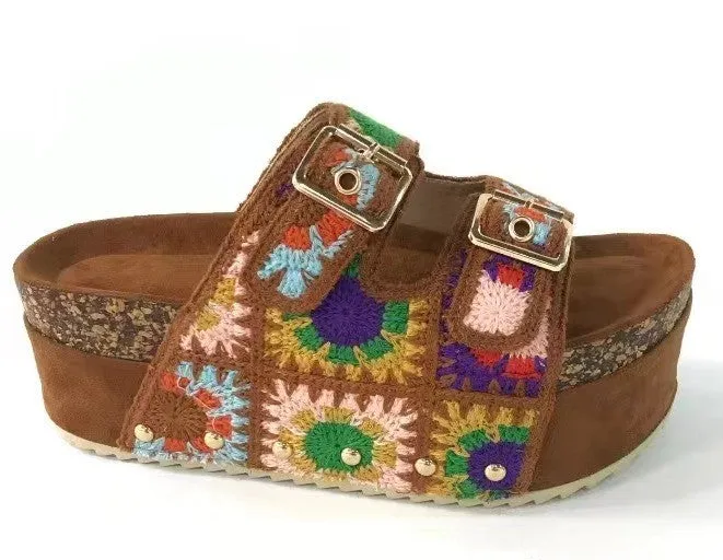 KIOWA Tan Multi Crochet