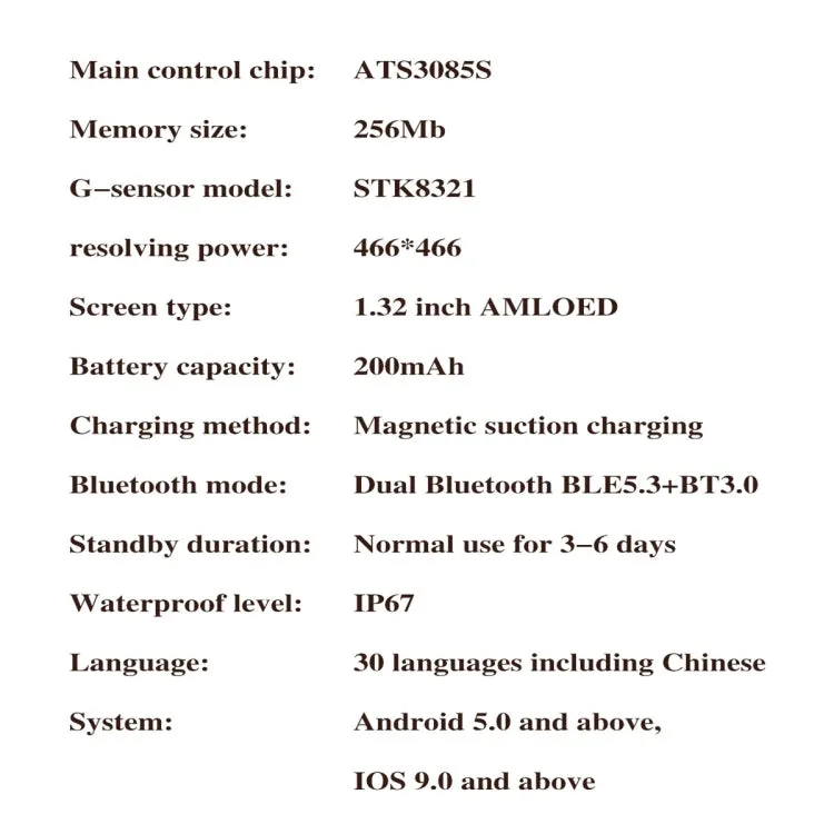 KM88 1.32 inch Color Screen Smart Watch, Support Bluetooth Call / Health Monitoring(Gold)
