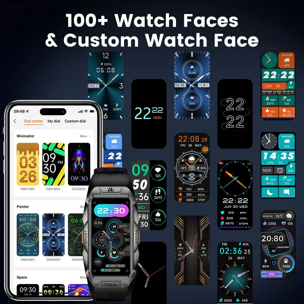 KOSPET Tank X1 1.47" Curved AMOLED Smart Watch