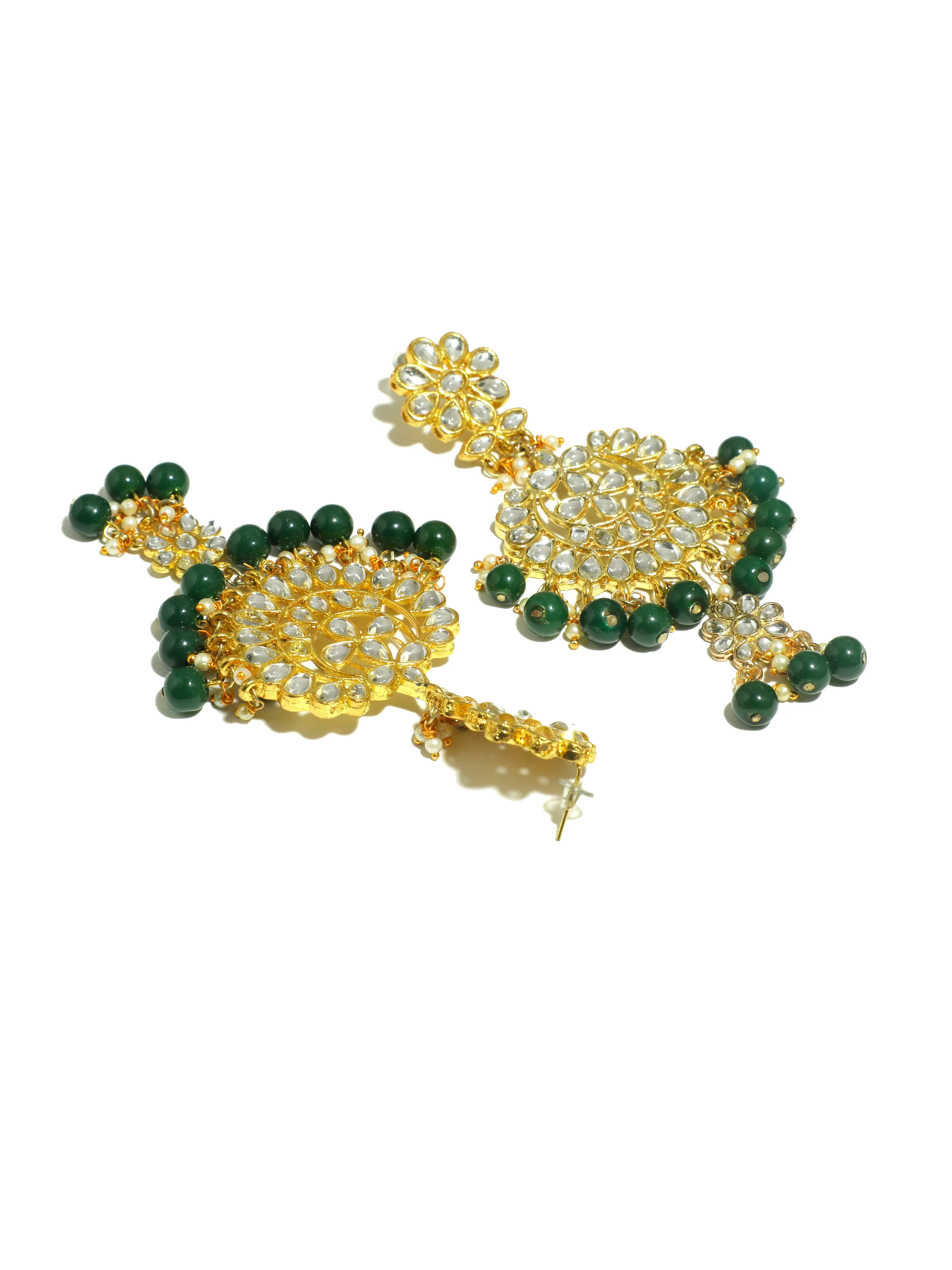 Kundan Green Beads Bridal Necklace Set