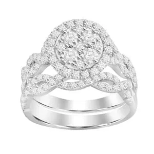 Ladies Bridal 1 1/4 Ct Round Diamond 10k White Gold