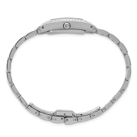 Ladies Charles Hubert Solid Stainless Steel Black Dial Rectangular Watch