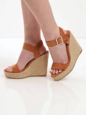 Ladies Espadrille Wedge Sandal - Taupe