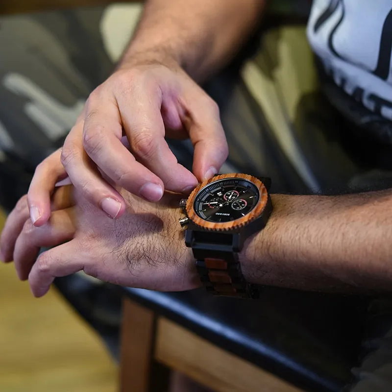 Large Mens Eco Wooden Chronograph