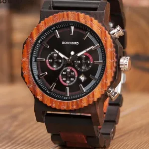 Large Mens Eco Wooden Chronograph
