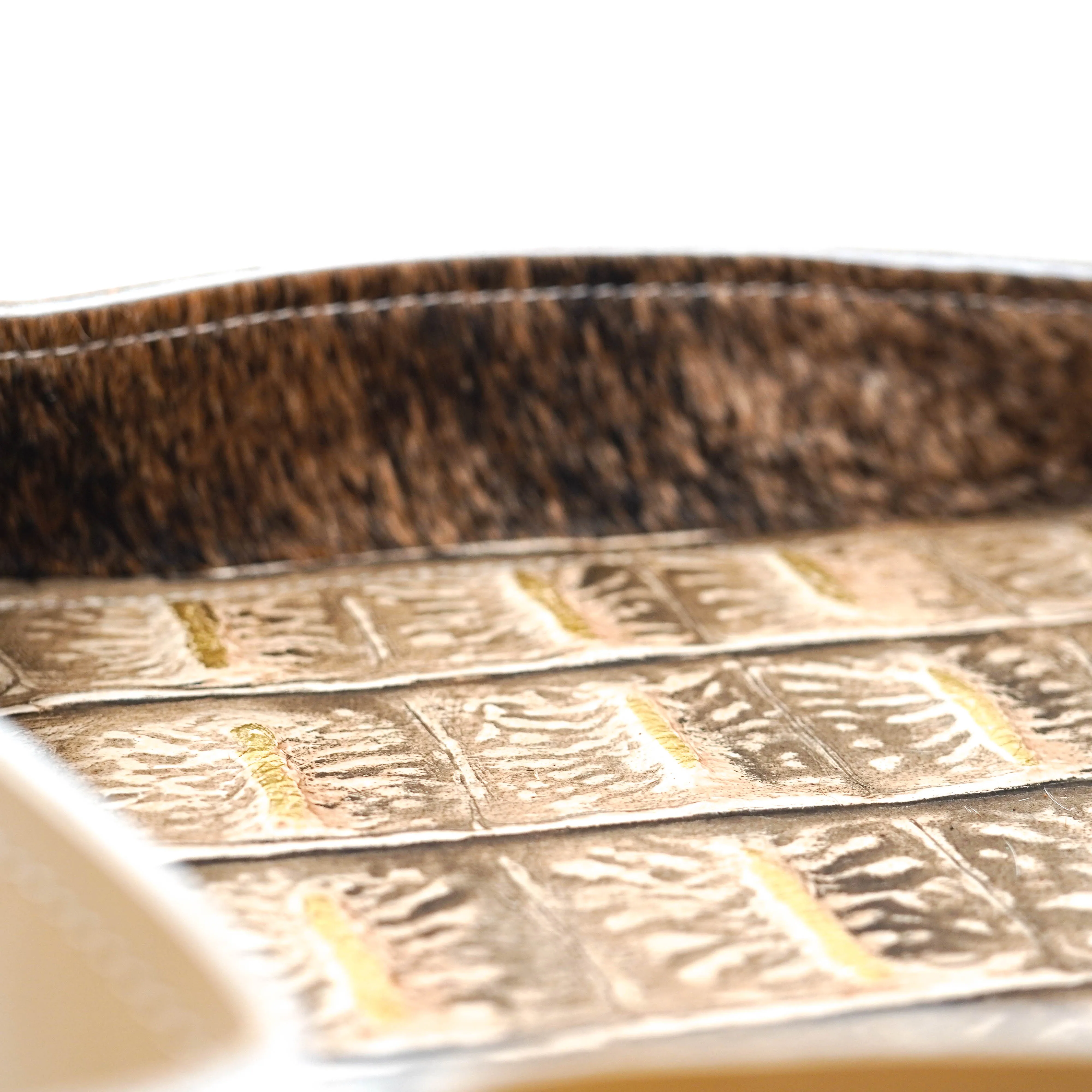 Large Tray - Smooth Dulce de Leche Leather w/ Vanilla Jumbo Croc