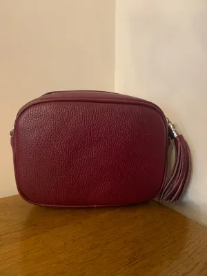 Larger Burgundy Leather Camera Bag
