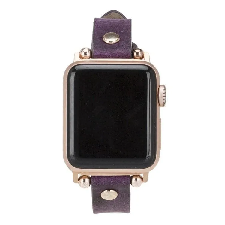 Leather Apple Watch Bands - Ferro Rose Gold Trok Style