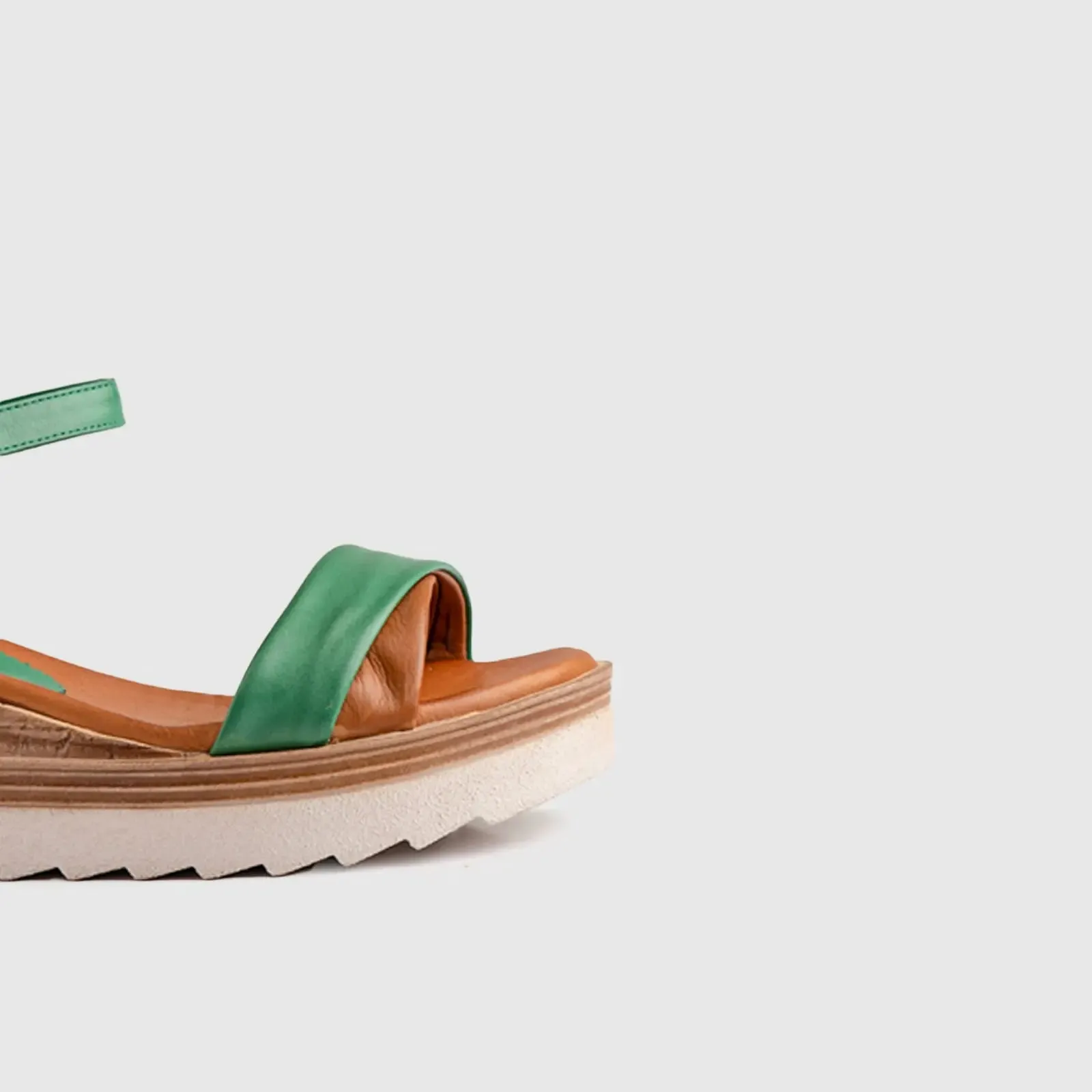 Leather Comfort Wedges Green 11648