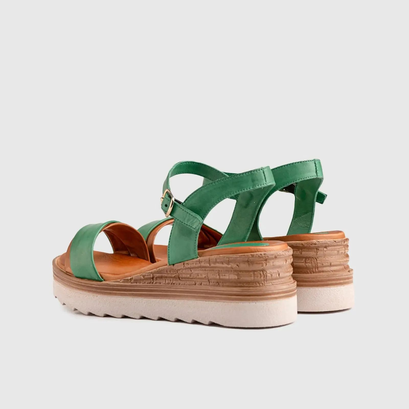 Leather Comfort Wedges Green 11648