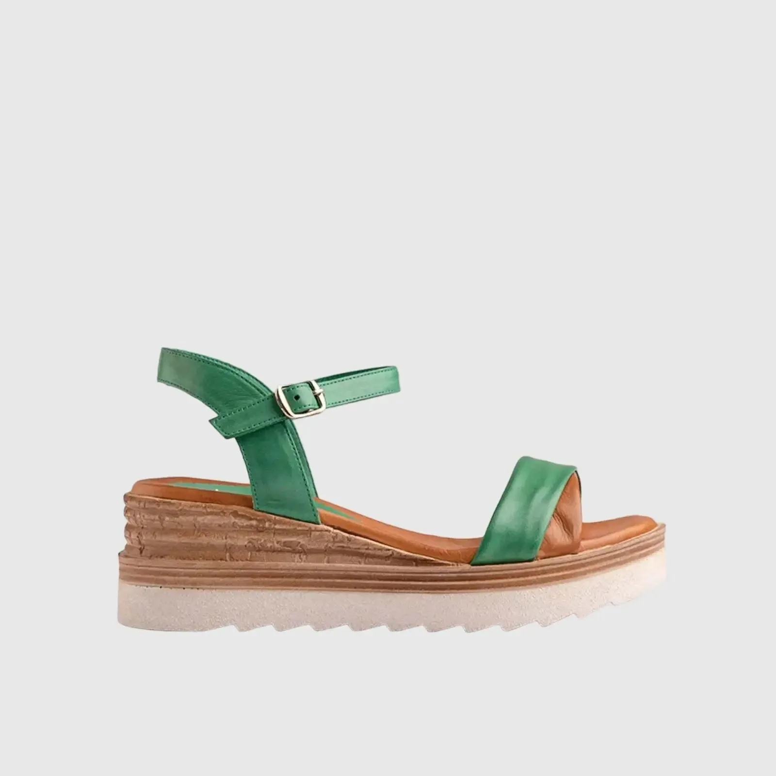 Leather Comfort Wedges Green 11648
