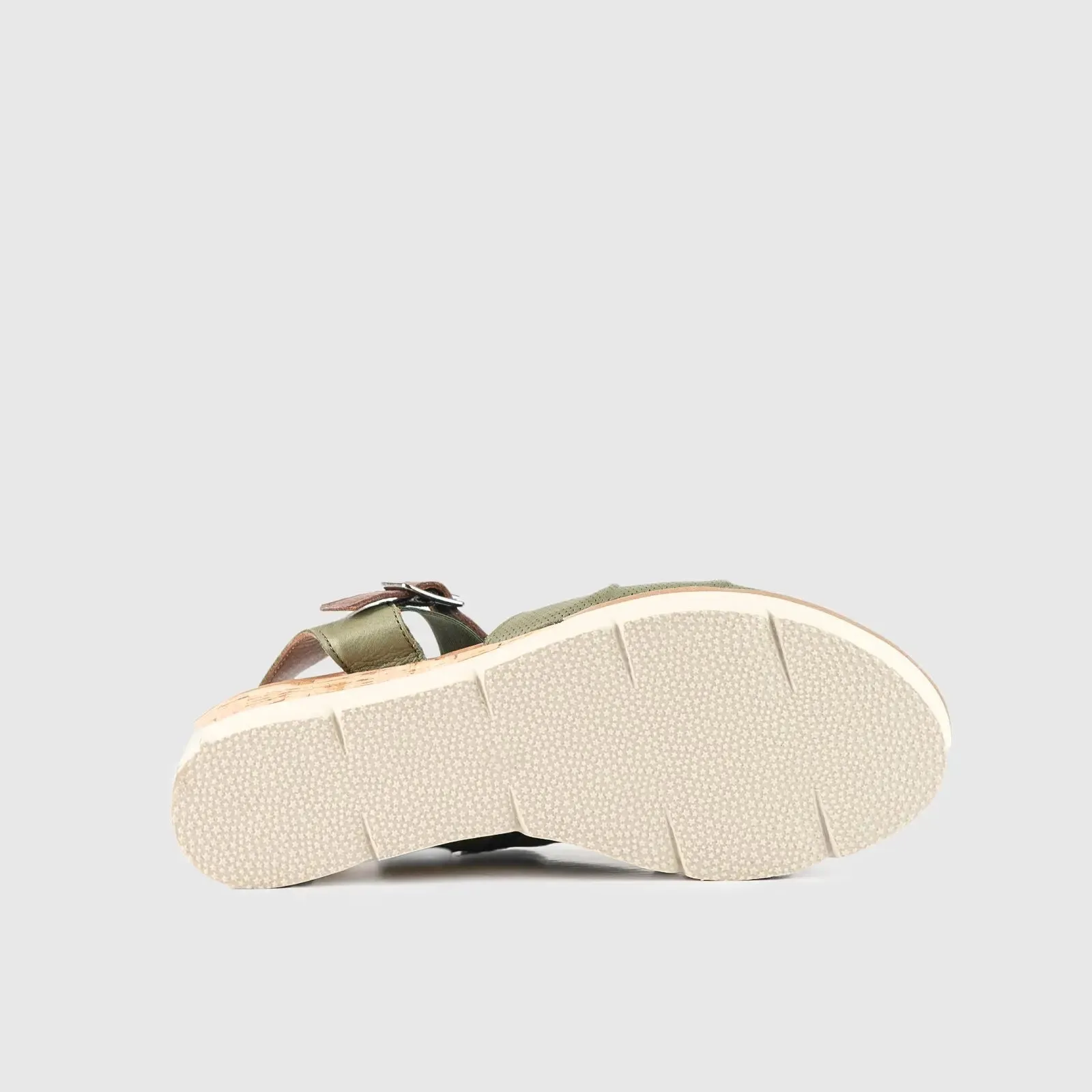 Leather Comfort Wedges Olive/Brown 402