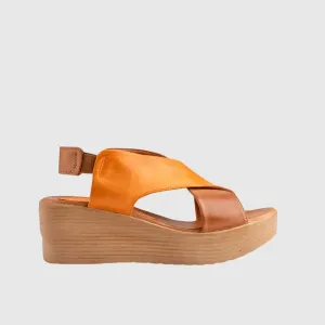 Leather Comfort Wedges Orange 9010