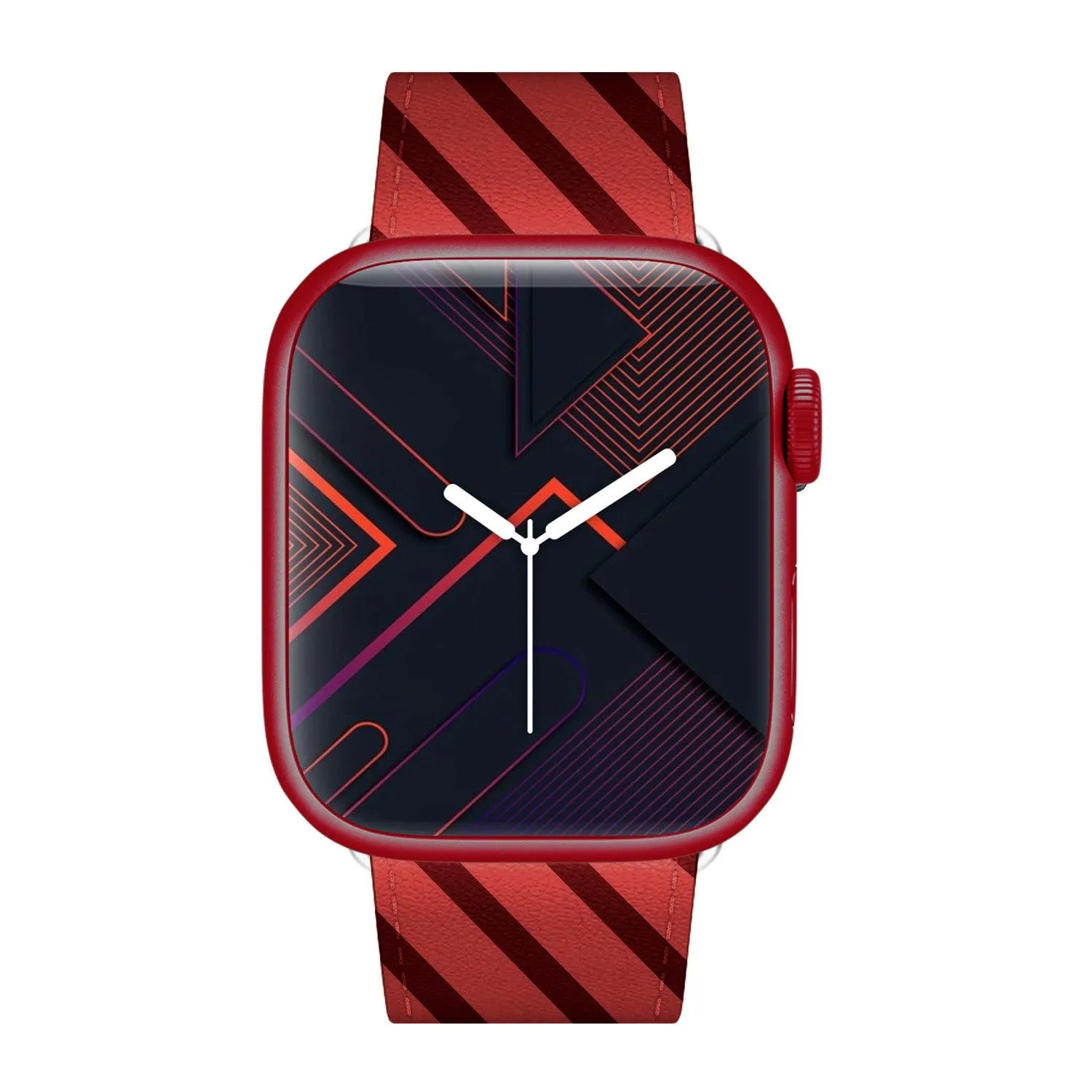 Leather Design Graphic Prints Band, Red-Plum