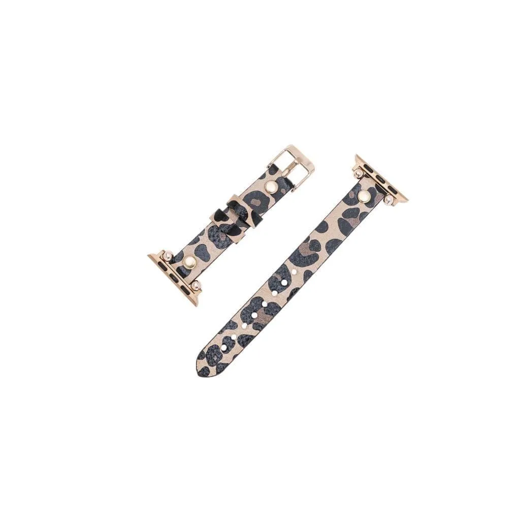 Leather Fitbit Watch Bands - Ferro Gold Trok Style