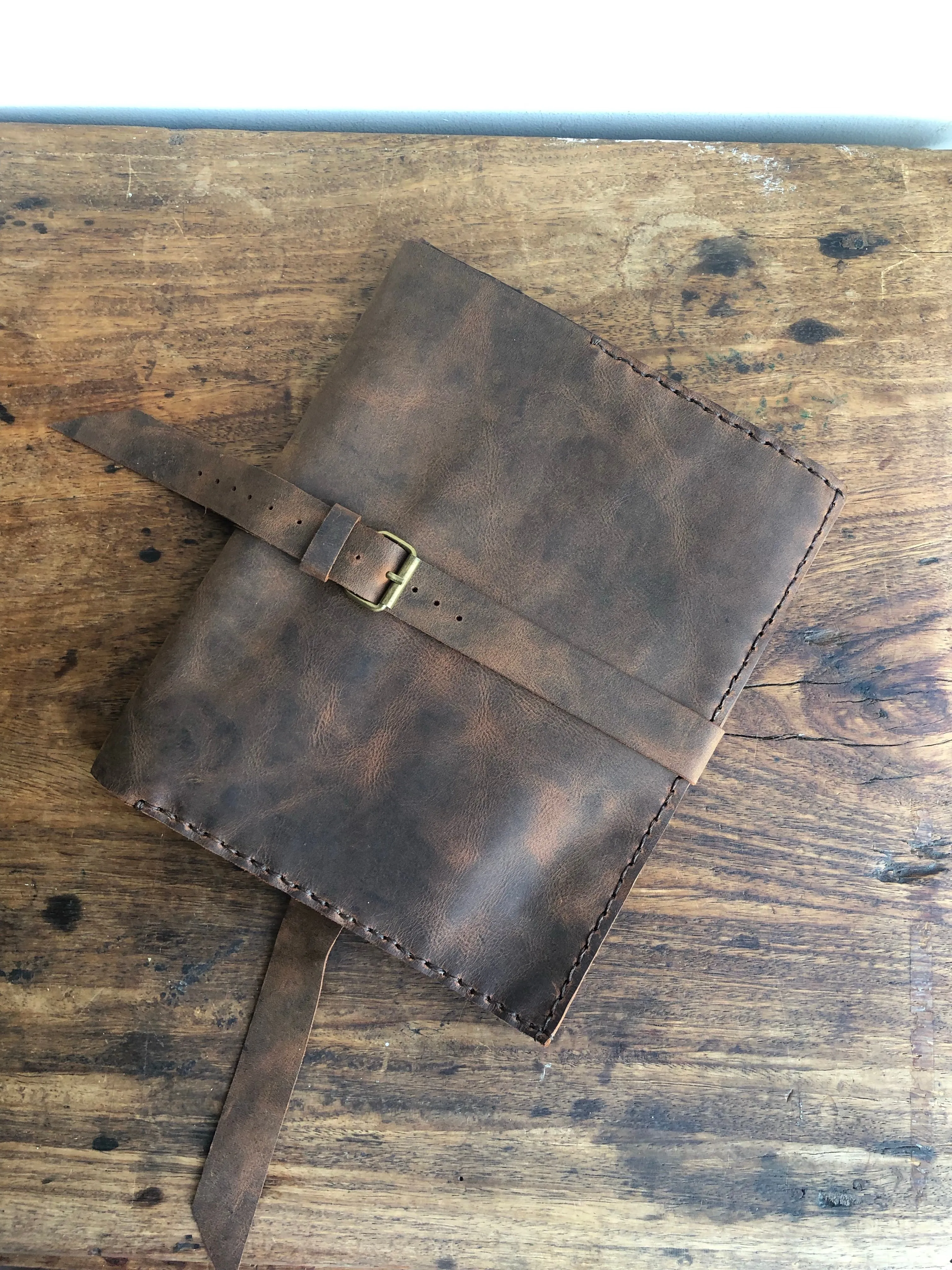 Leather Padfolio, Leather Sketchbook Holder and Pencil Case