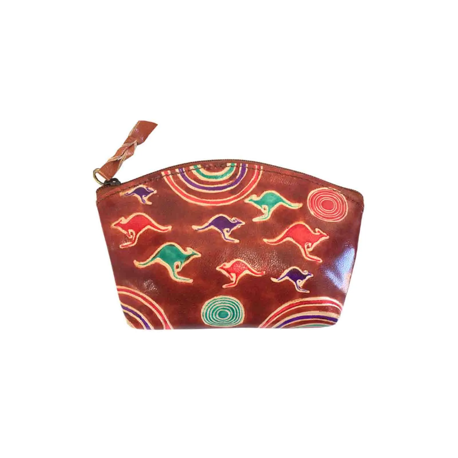 Leather Purse Kangaroos 14.5x9cm