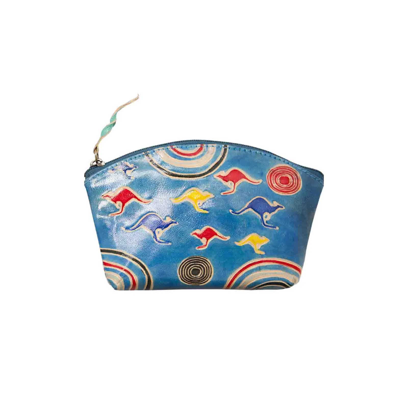 Leather Purse Kangaroos 14.5x9cm