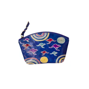 Leather Purse Kangaroos 14.5x9cm