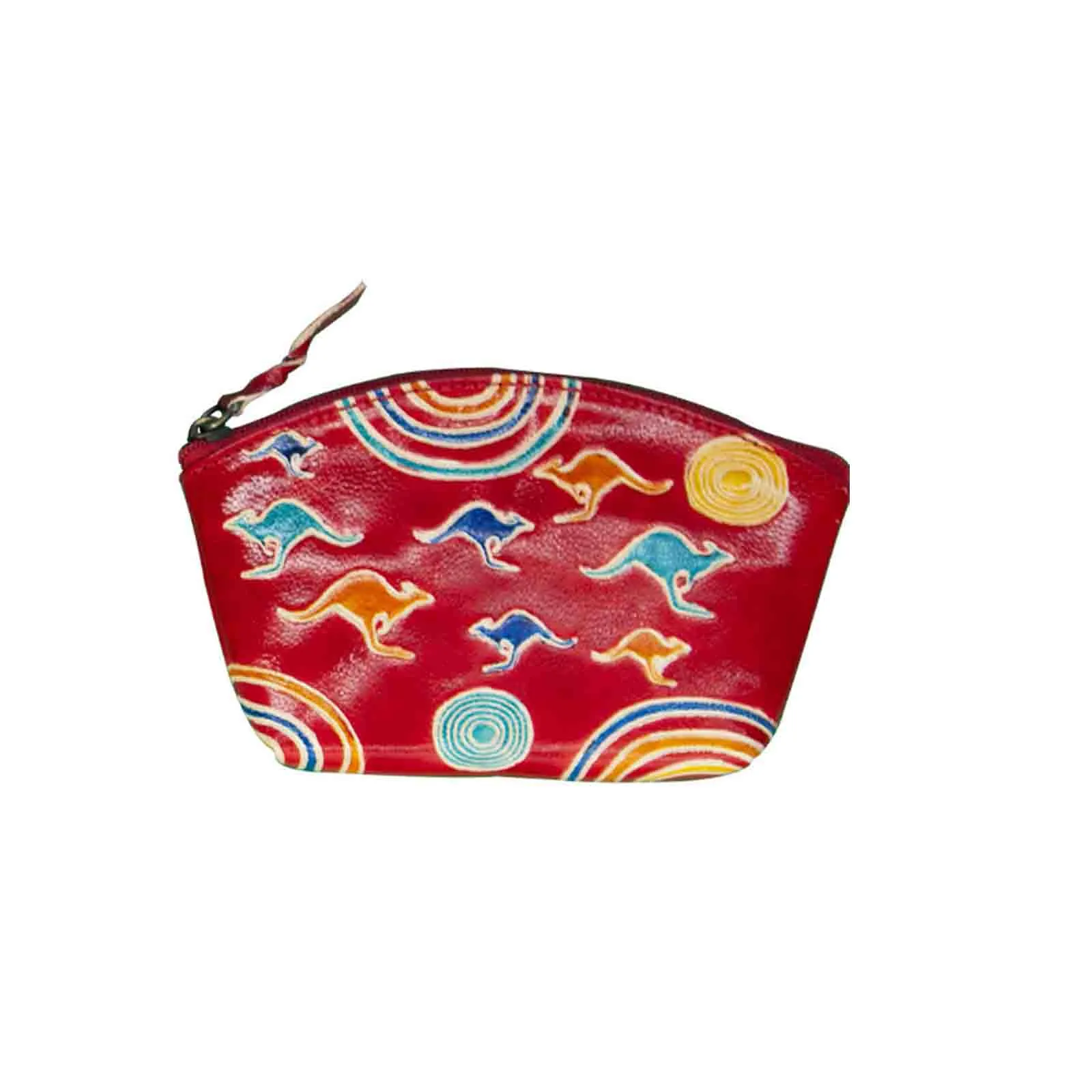 Leather Purse Kangaroos 14.5x9cm