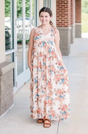 Leave You Breathless Floral Maxi in Natural