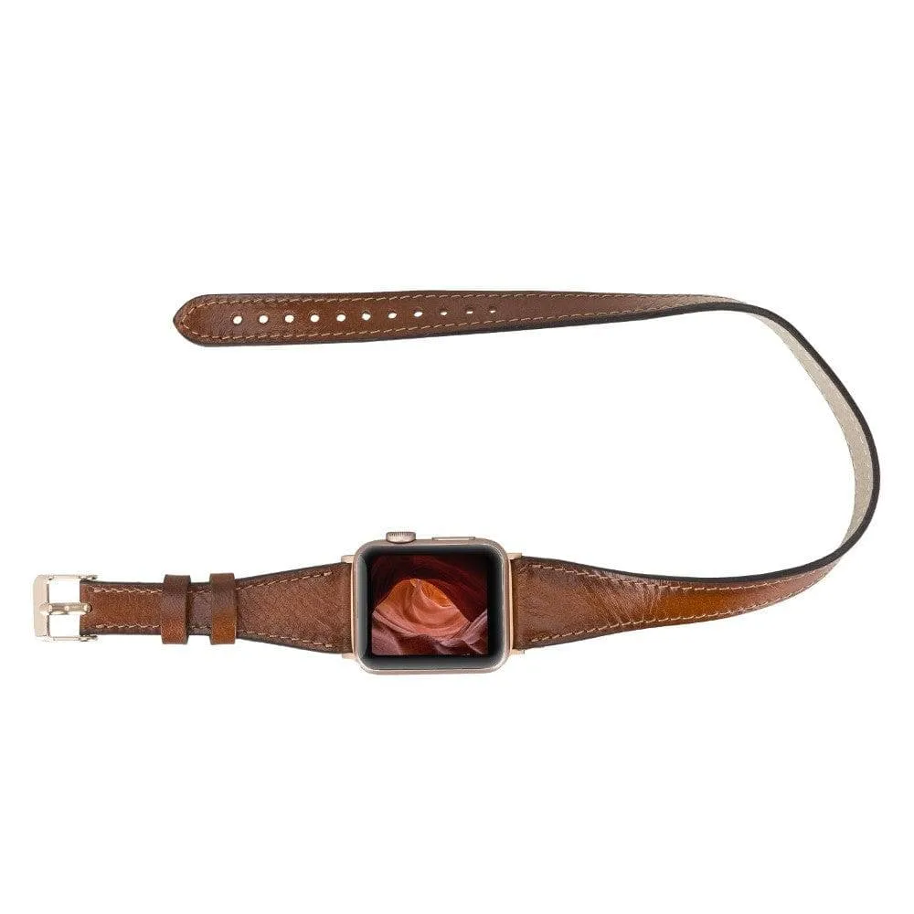 Leeds Double Tour Slim Apple Watch Leather Straps