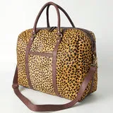 Leopard Leather Duffle Bag