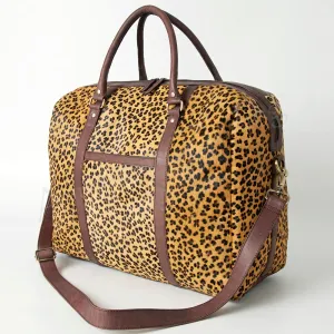 Leopard Leather Duffle Bag
