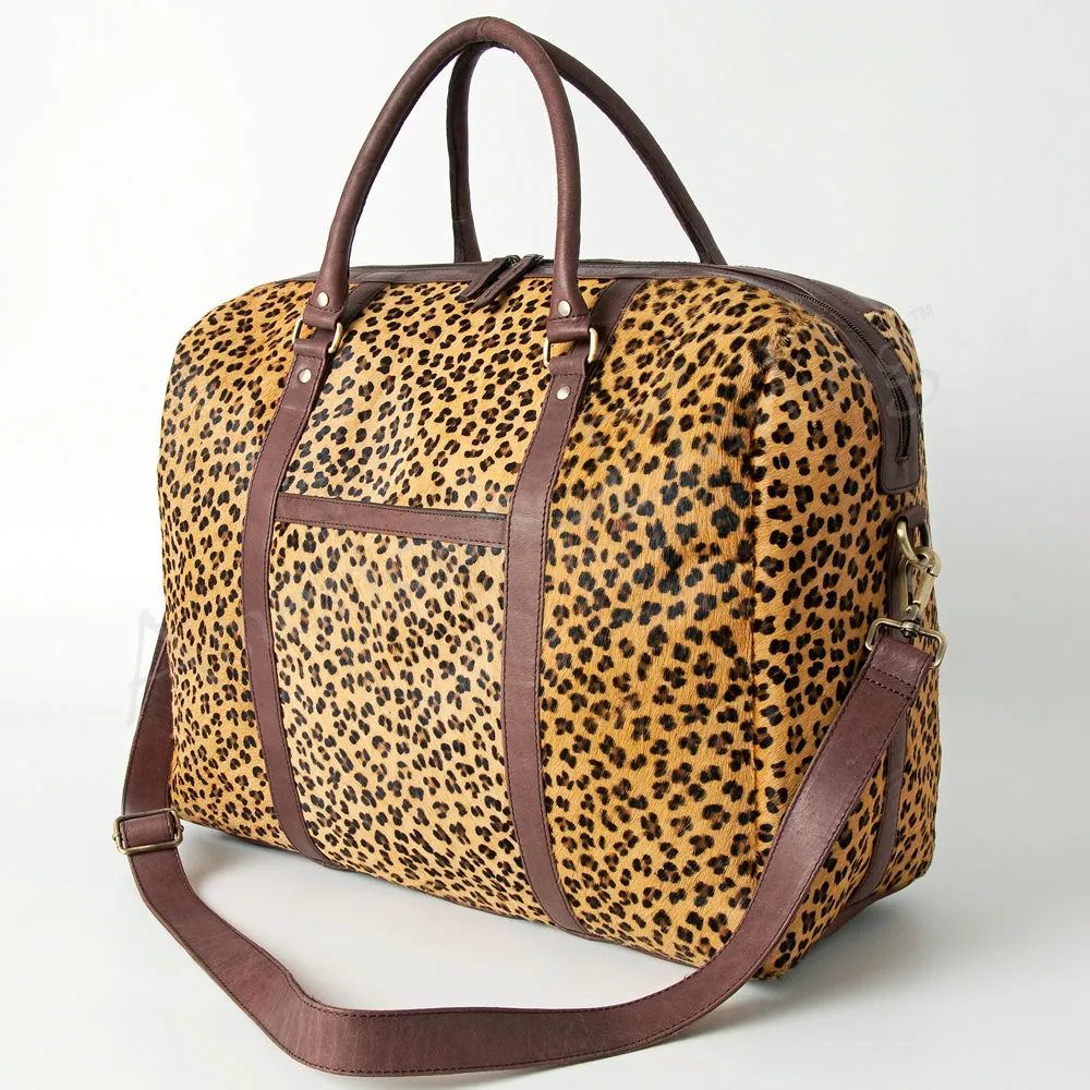 Leopard Leather Duffle Bag
