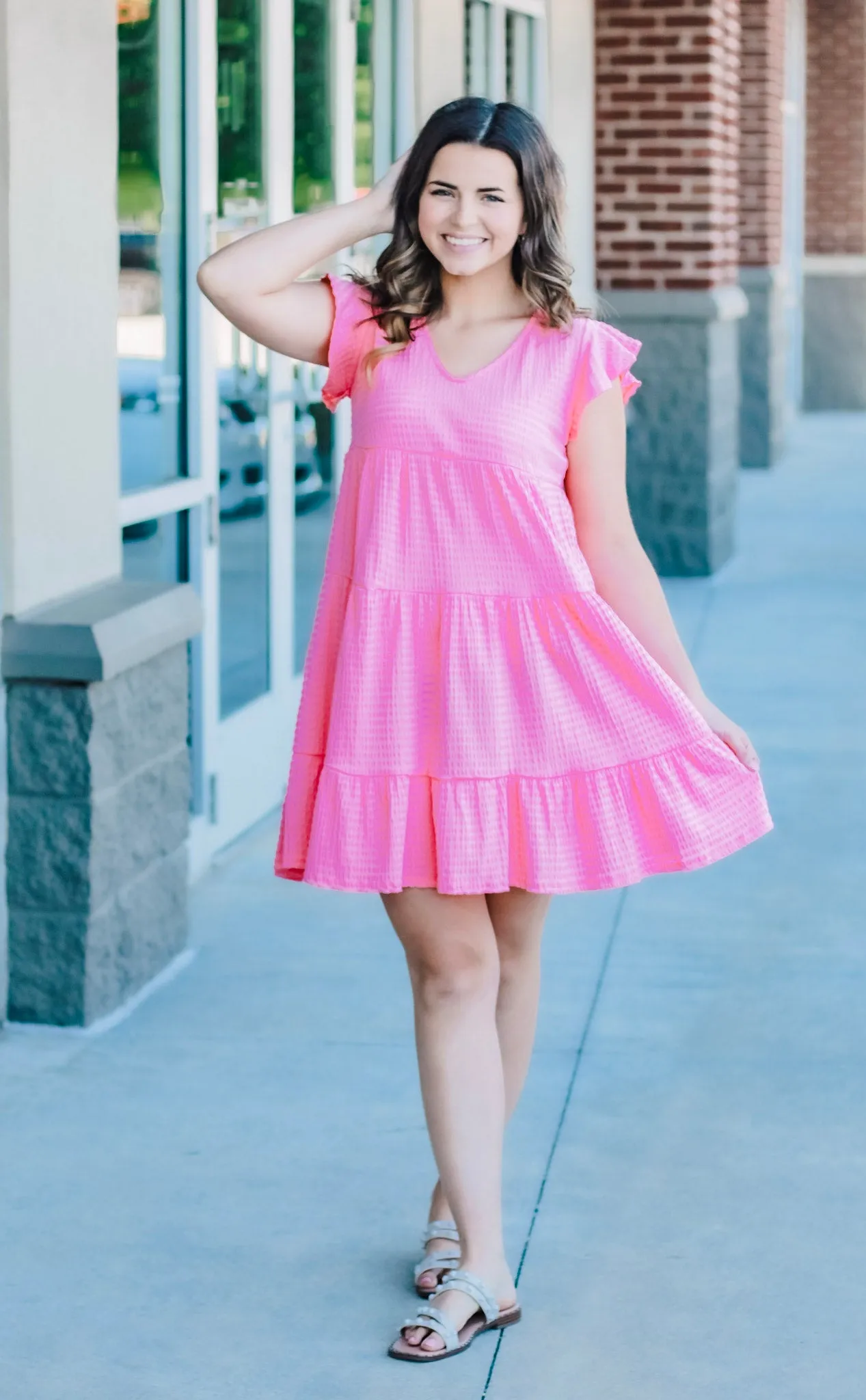 Let's Take a Trip Coral Dress