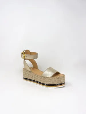 Lily Wedge Espadrilles in Light Gold