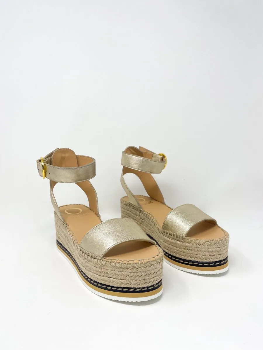 Lily Wedge Espadrilles in Light Gold