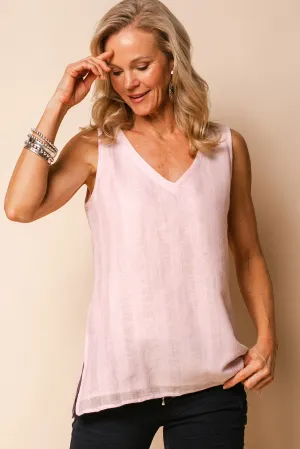 Lola Linen Top in Blush